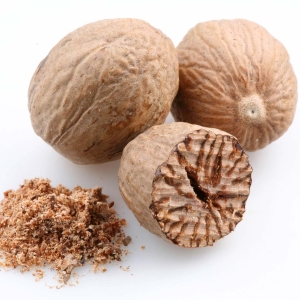 Picture Of Nutmeg Used to Extract Nutmeg Essential Oil From.