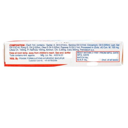 Fraink backside of box Fraink Delay Cream